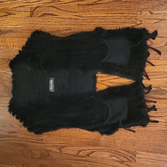 Volare Women's Black Fringed Cardigan - Picture 1 of 6